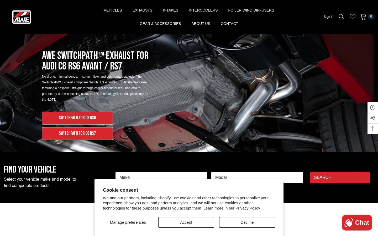 Awe Tuning homepage screenshot