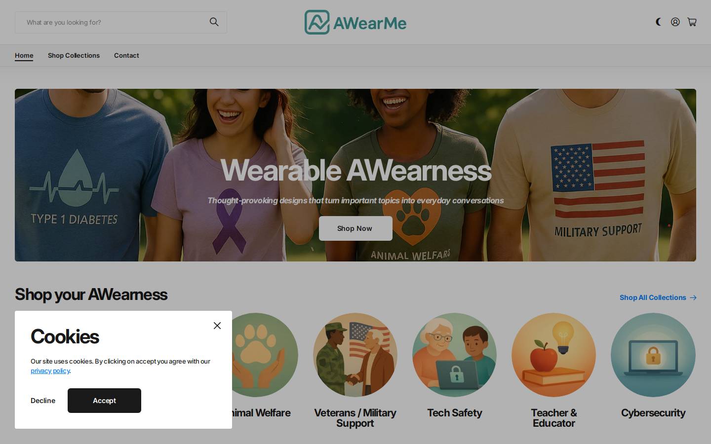 awearme.com homepage screenshot