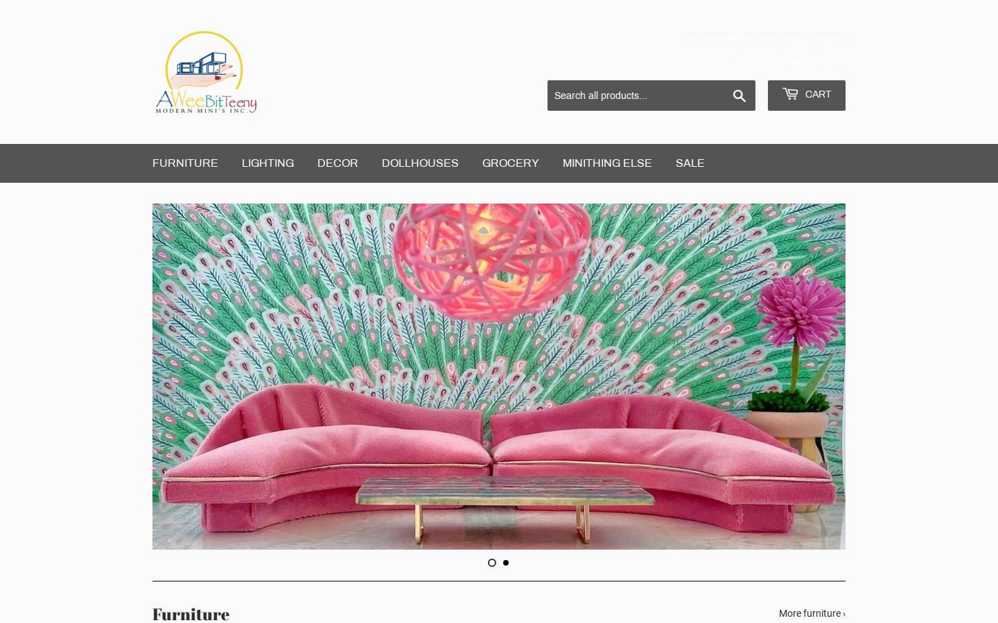aweebitteeny.com homepage screenshot
