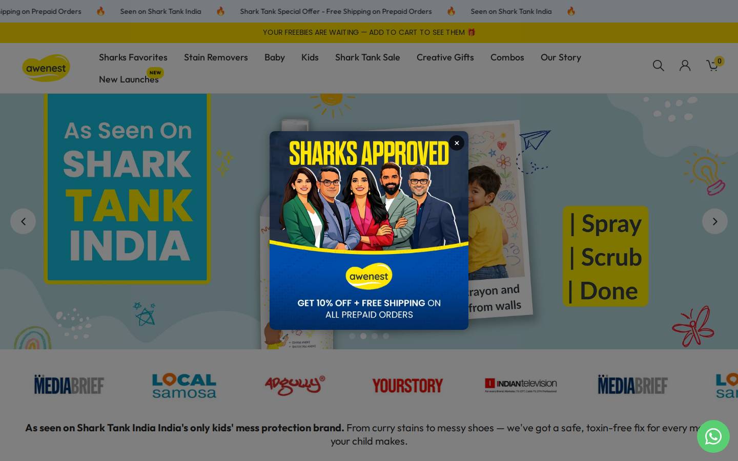 awenest.in homepage screenshot