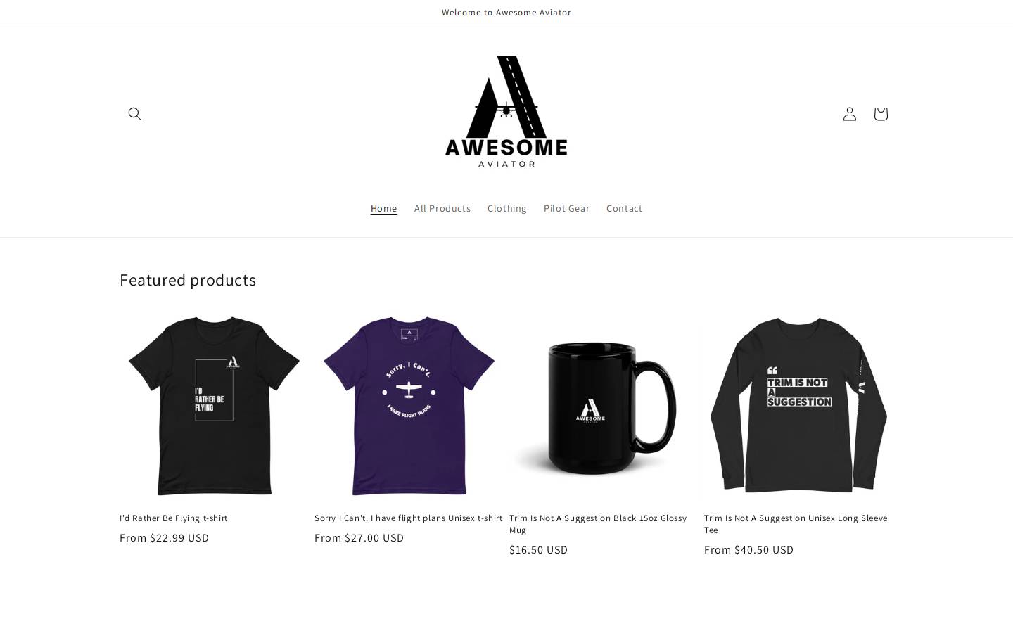 awesomeaviator.com homepage screenshot