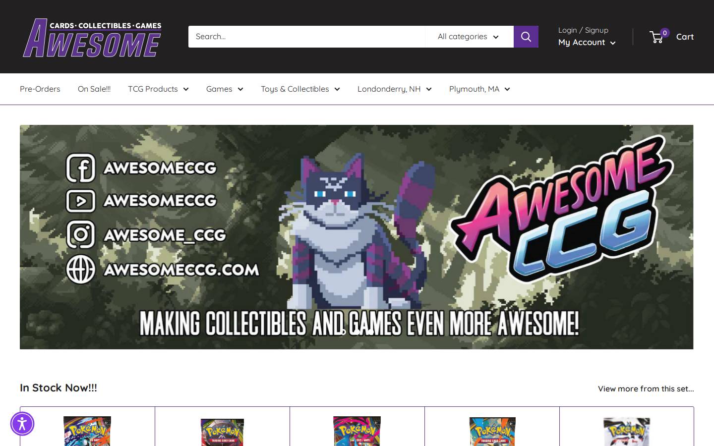 awesomeccg.com homepage screenshot