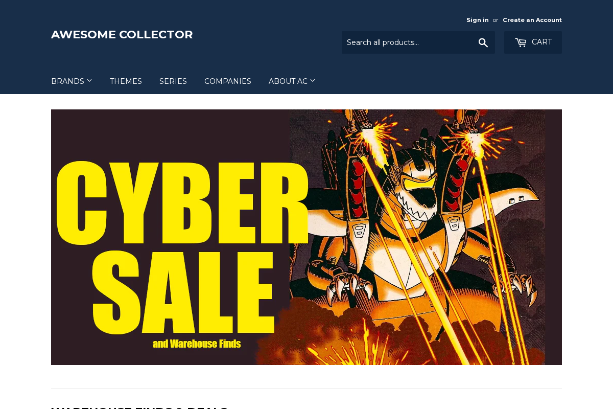 Awesome Collector homepage screenshot