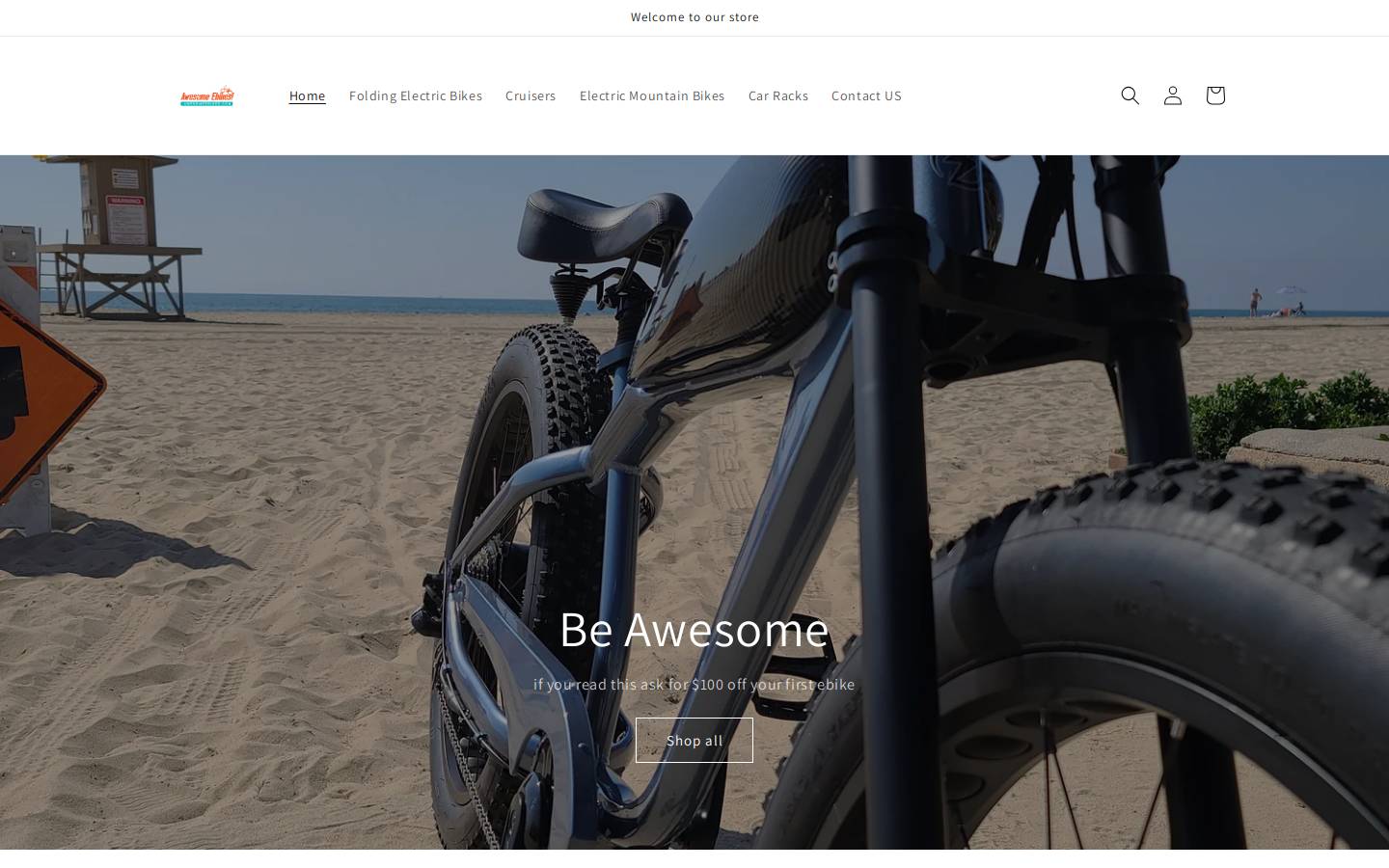 awesomeebikes.com homepage screenshot