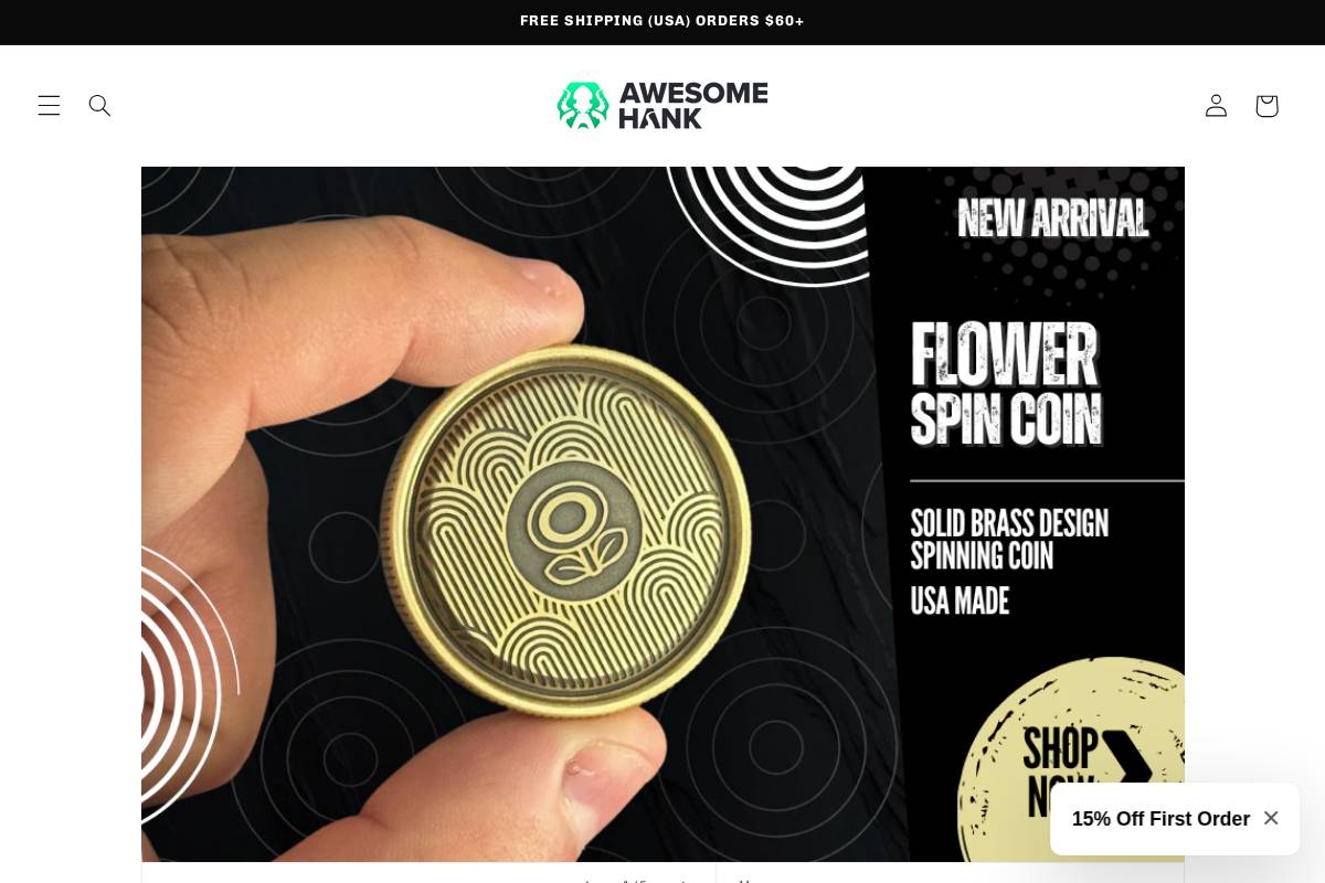 awesomehank.com homepage screenshot