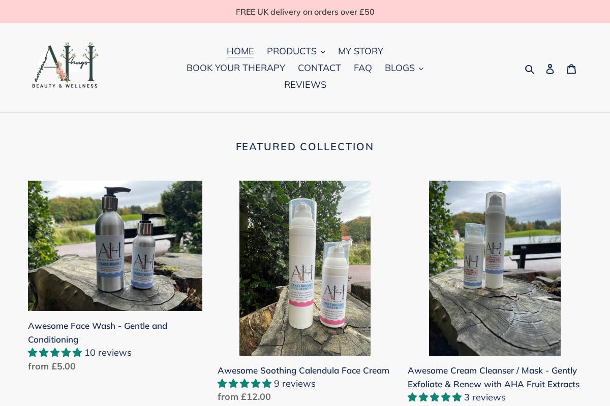 awesomehugs.com homepage screenshot