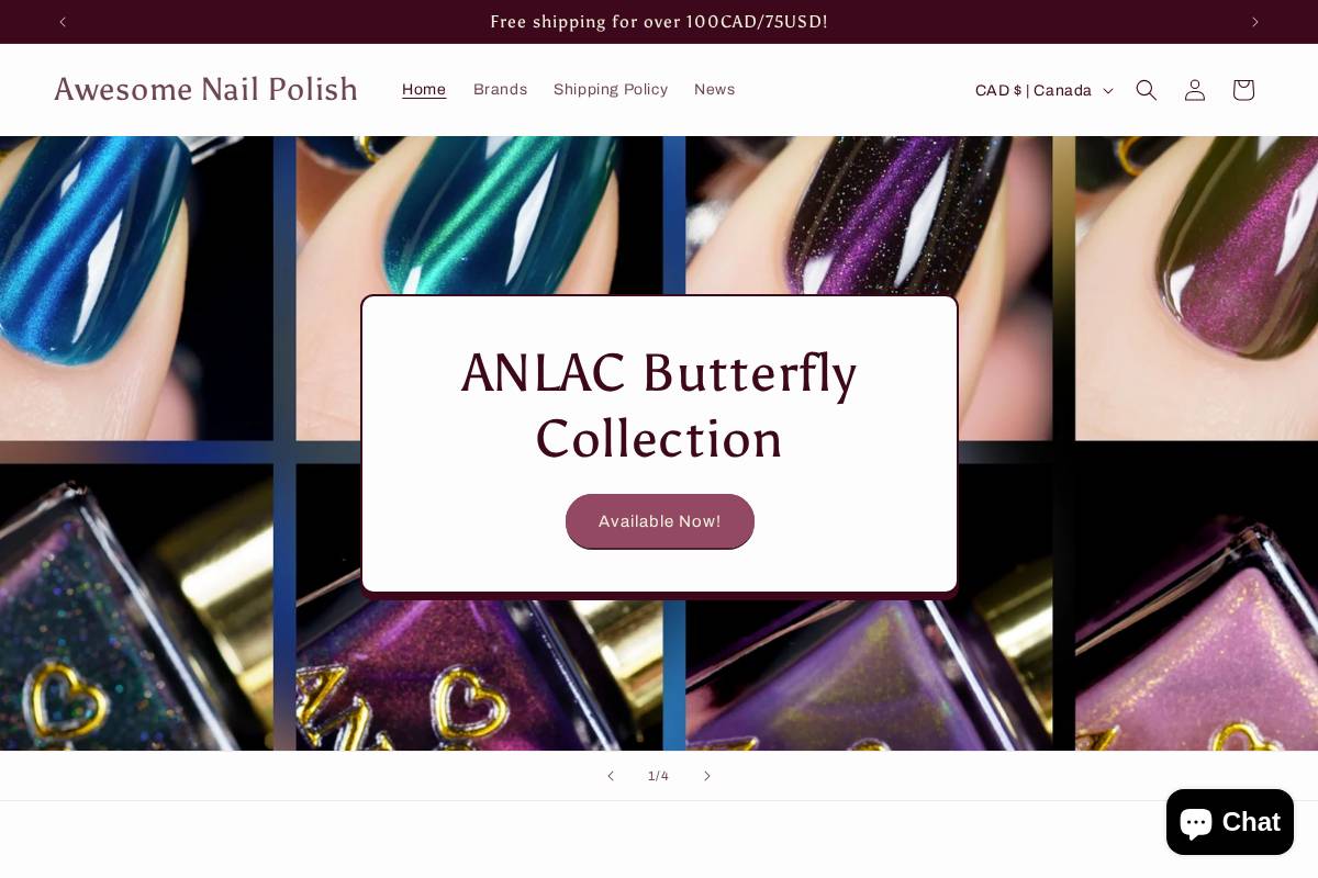awesomenailpolish.com homepage screenshot