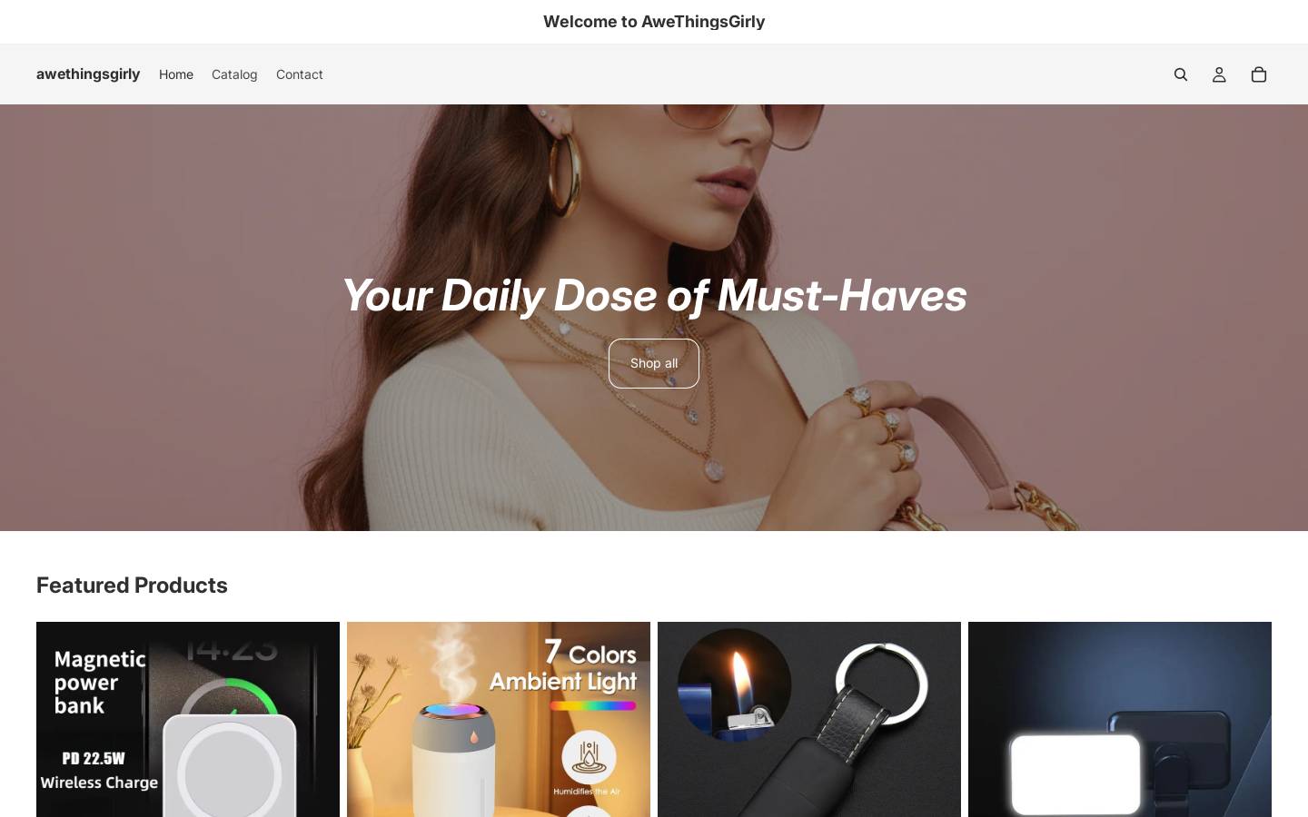 awethingsgirly.com homepage screenshot