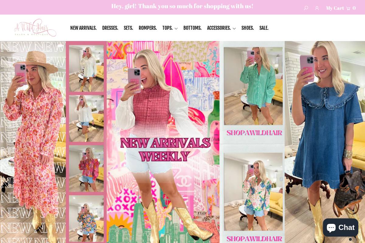 awildhairboutique.com homepage screenshot