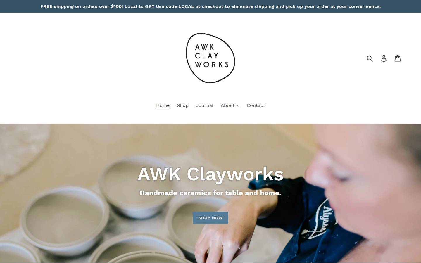 awkclay.com homepage screenshot