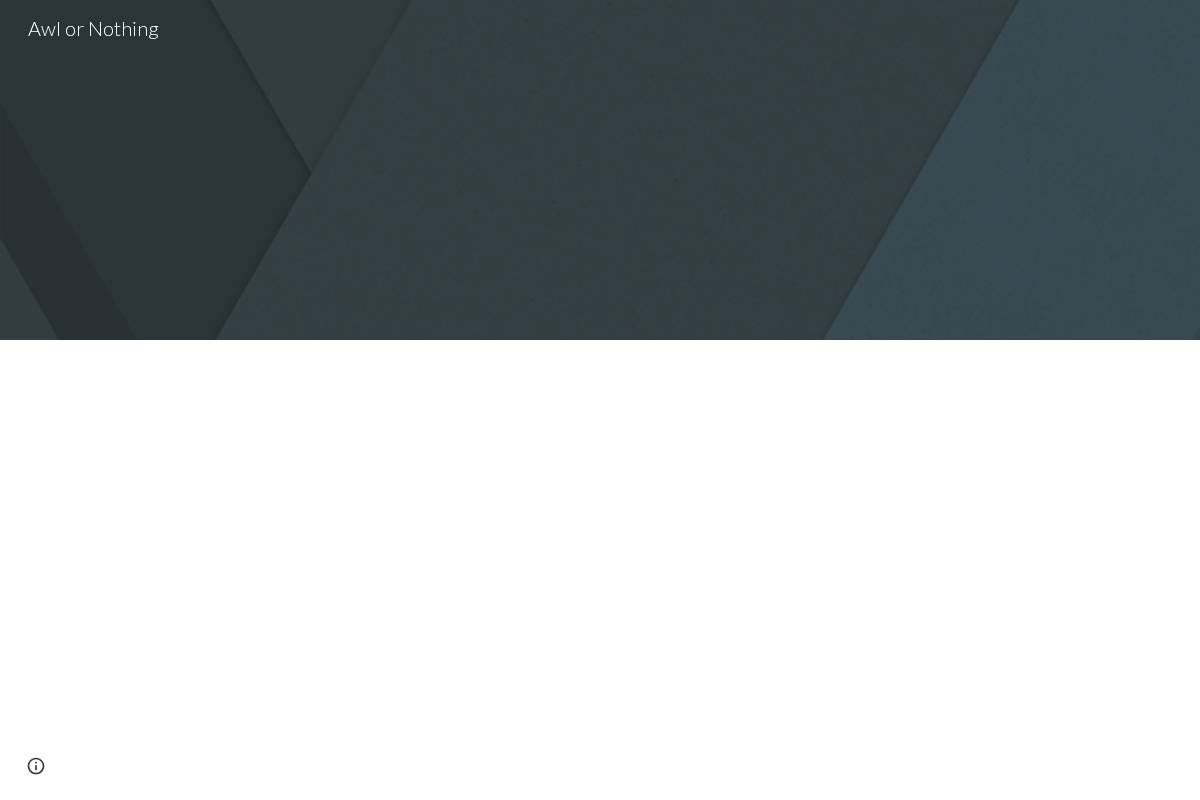 awlornothing.com homepage screenshot