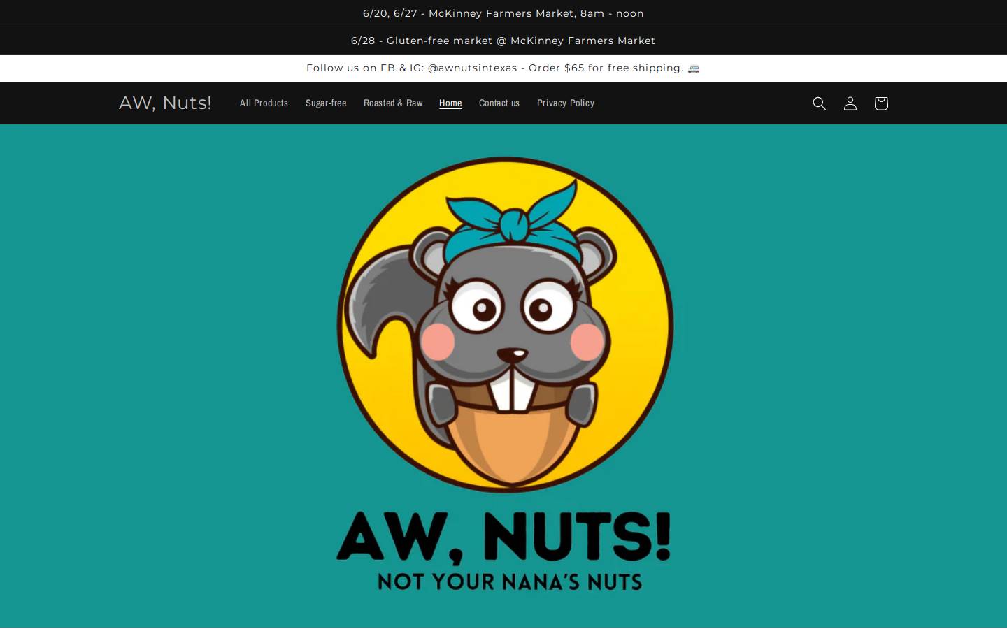 awnuts.shop homepage screenshot