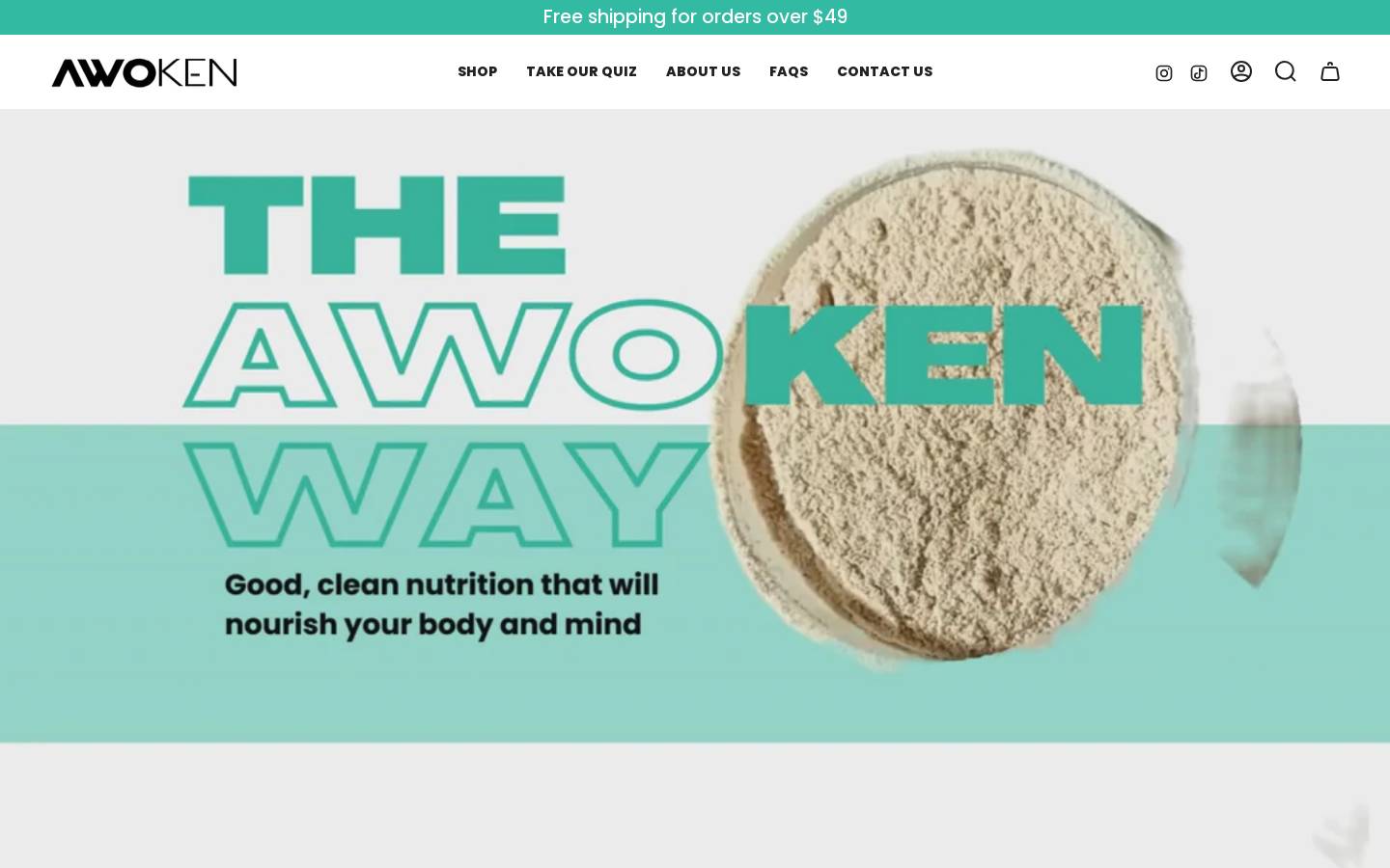 awokennutrition.com homepage screenshot
