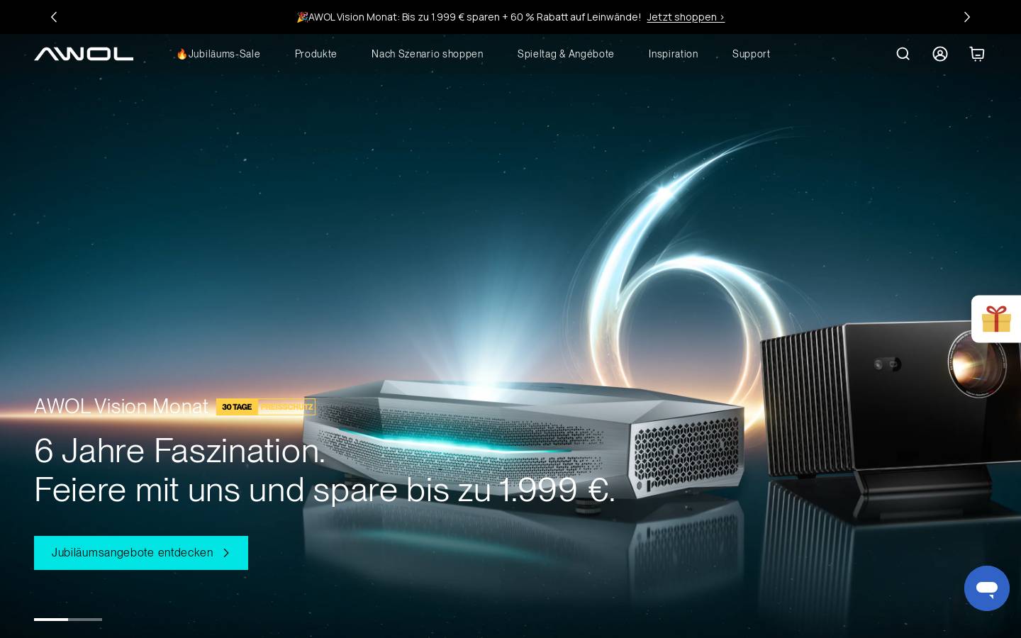 Awolvision homepage screenshot