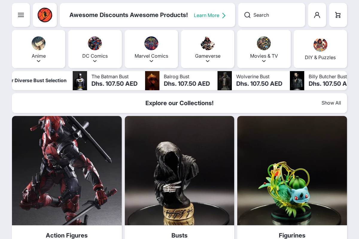 awonderstore.com homepage screenshot