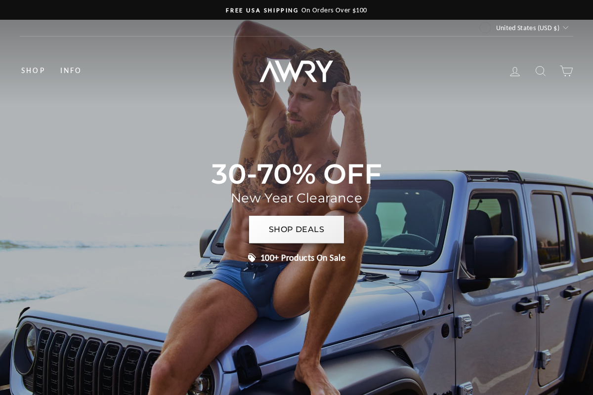 AWRY homepage screenshot