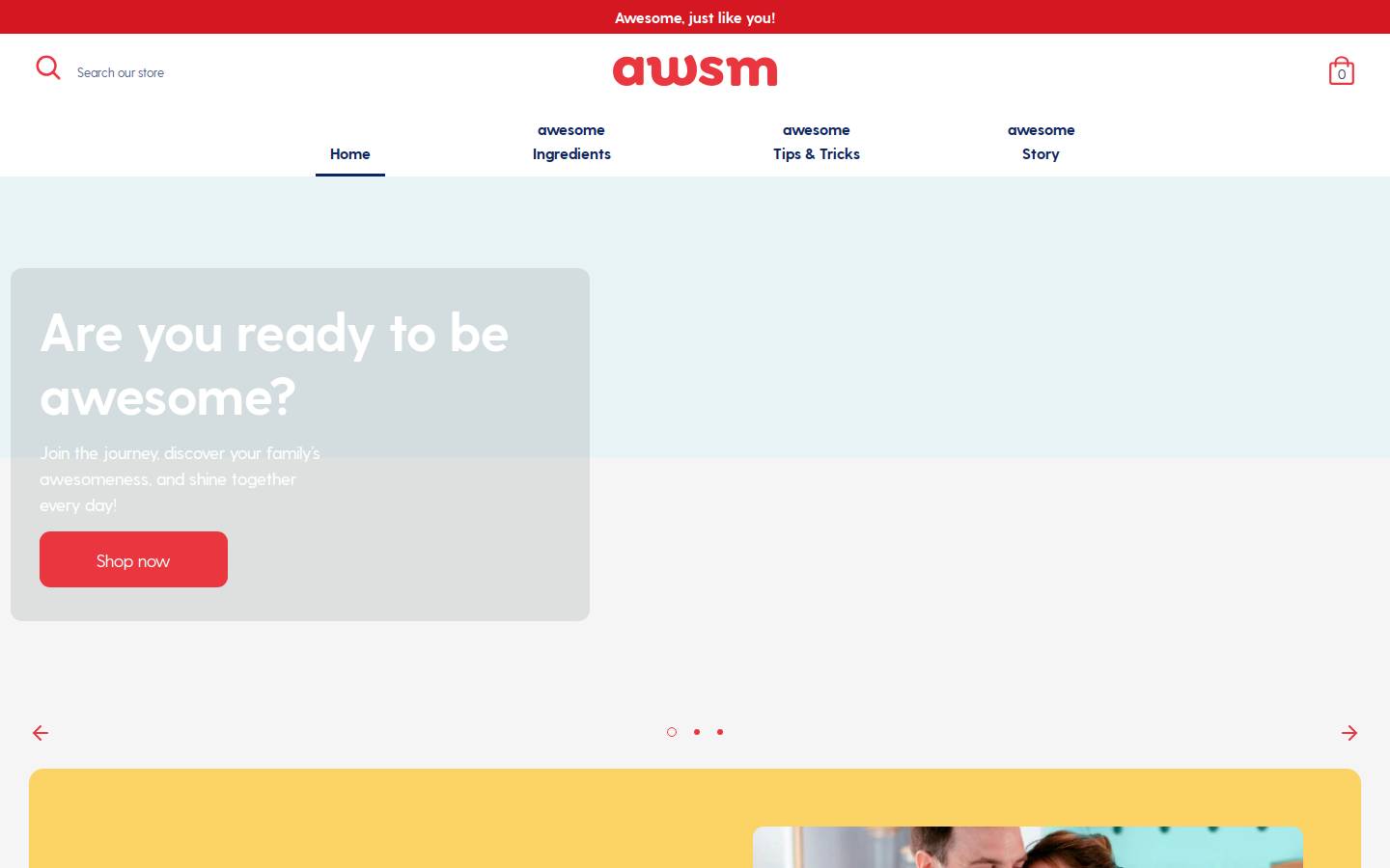 awsmproducts.com homepage screenshot