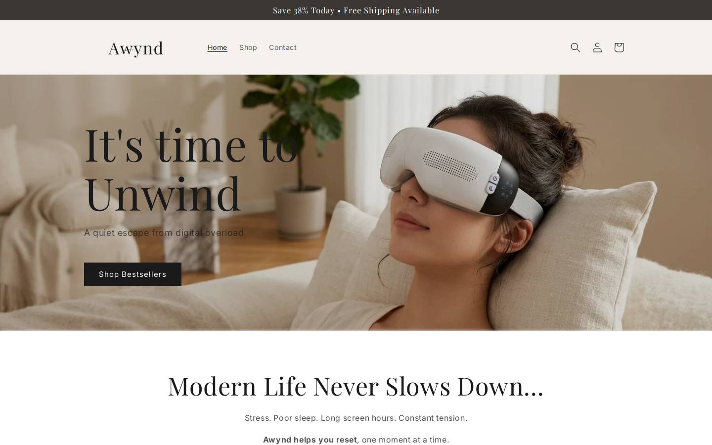 awynd.com homepage screenshot