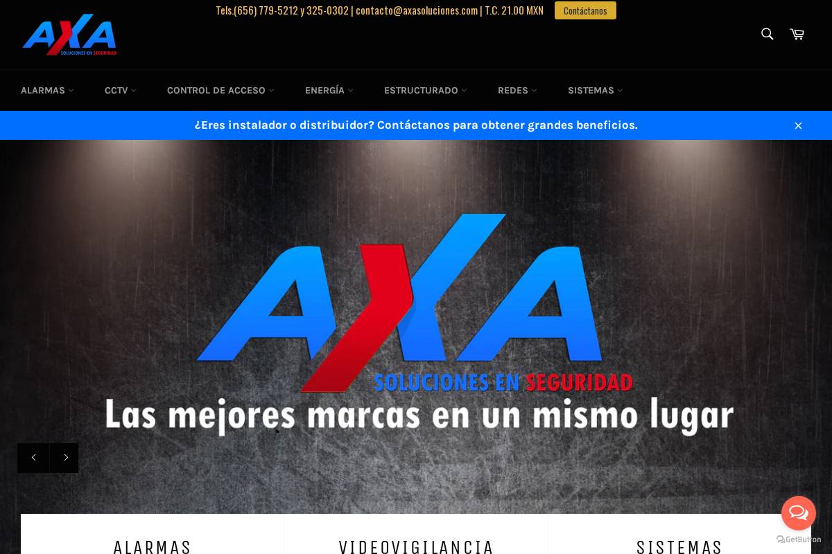 axasoluciones.com homepage screenshot