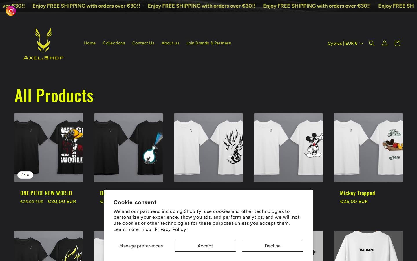 axel.shop homepage screenshot