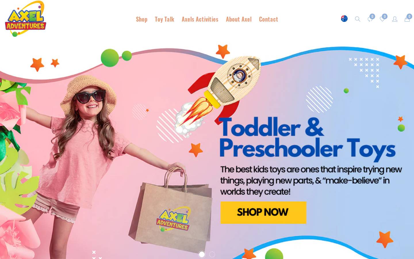 axeladventures.com homepage screenshot