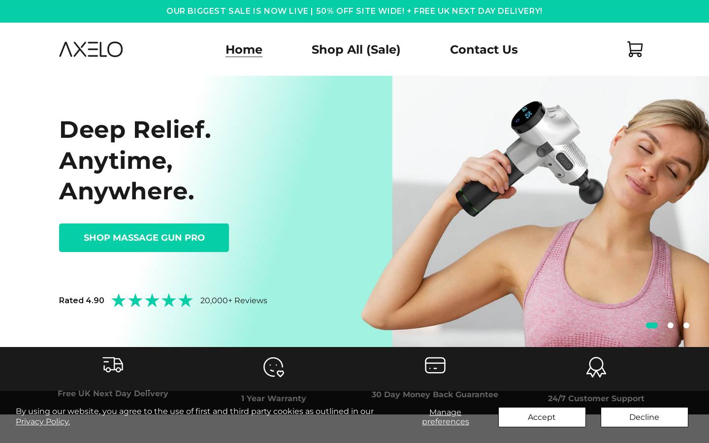 Axelo homepage screenshot