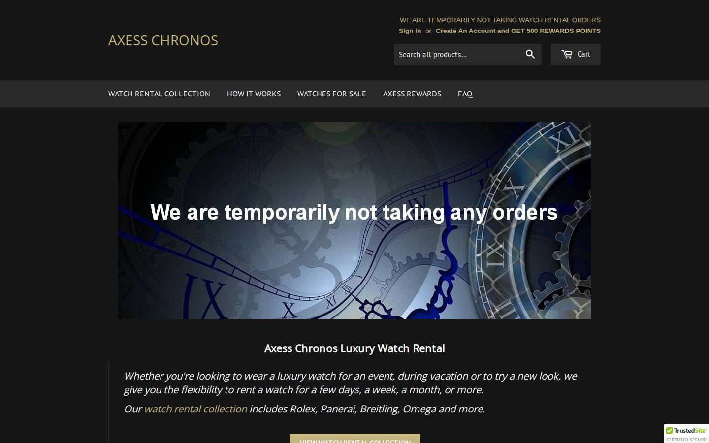 AXESS CHRONOS homepage screenshot