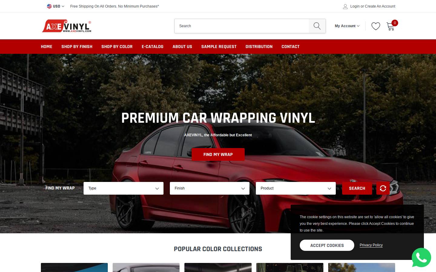 axevinyl.com homepage screenshot