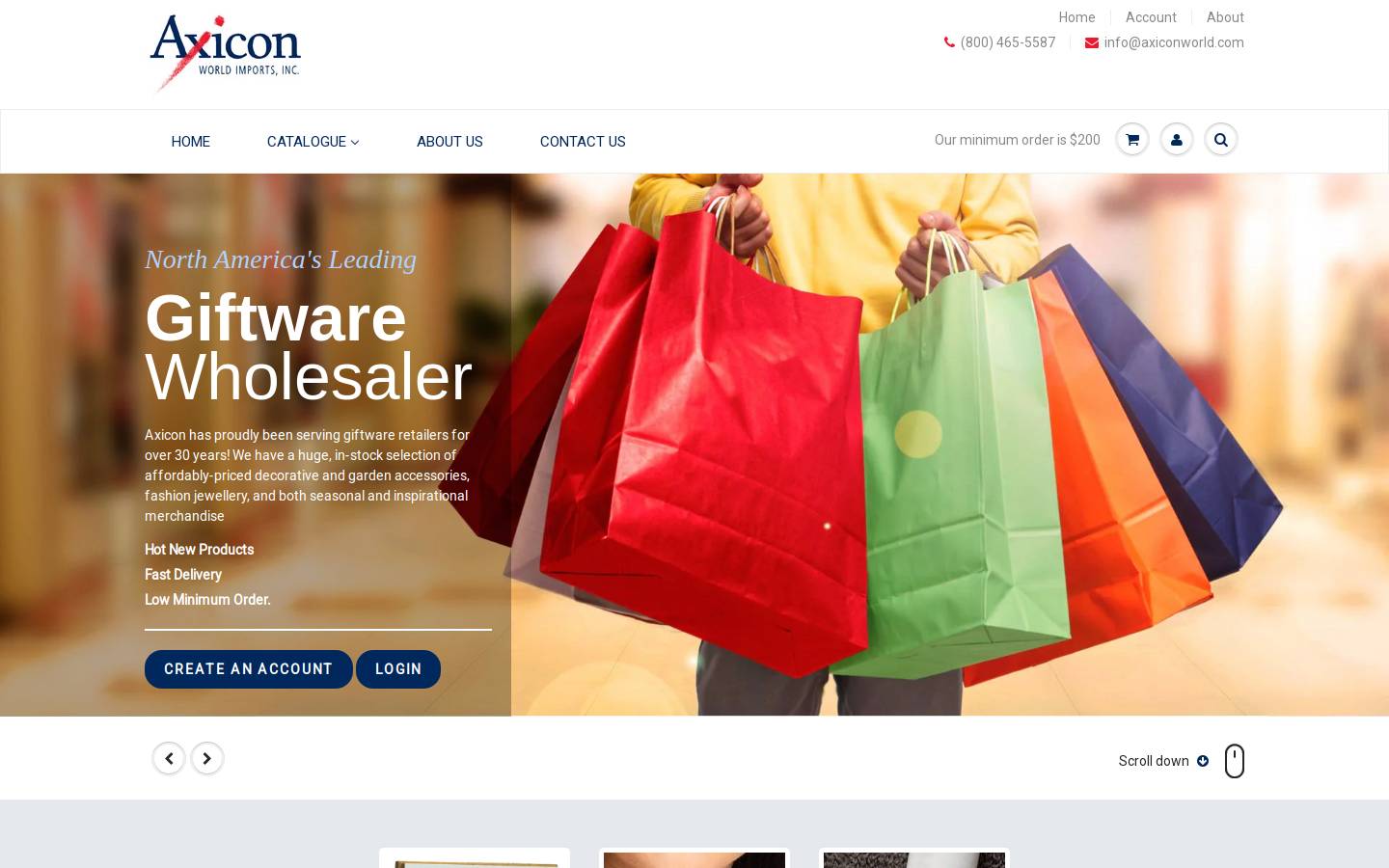 axiconworld.com homepage screenshot