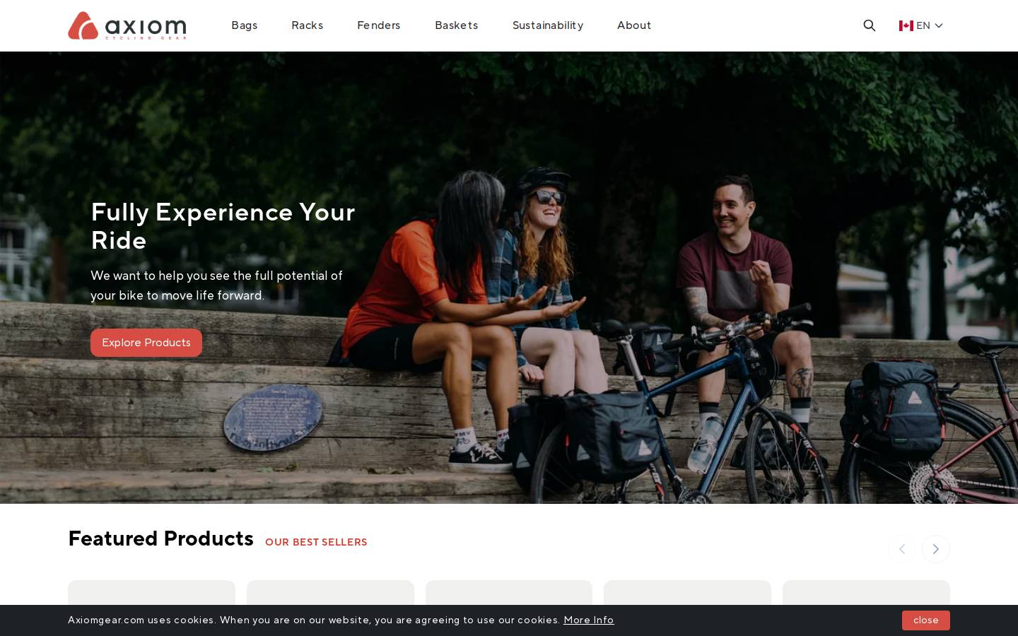 axiomgear.com homepage screenshot