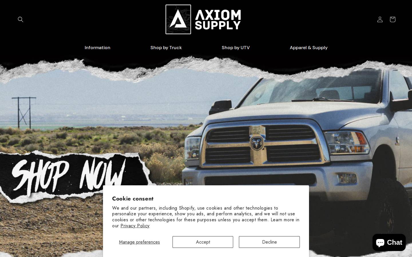 axiomsupply.com homepage screenshot