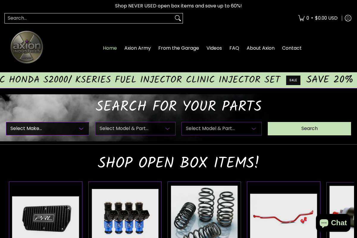 Axion Performance Parts homepage screenshot