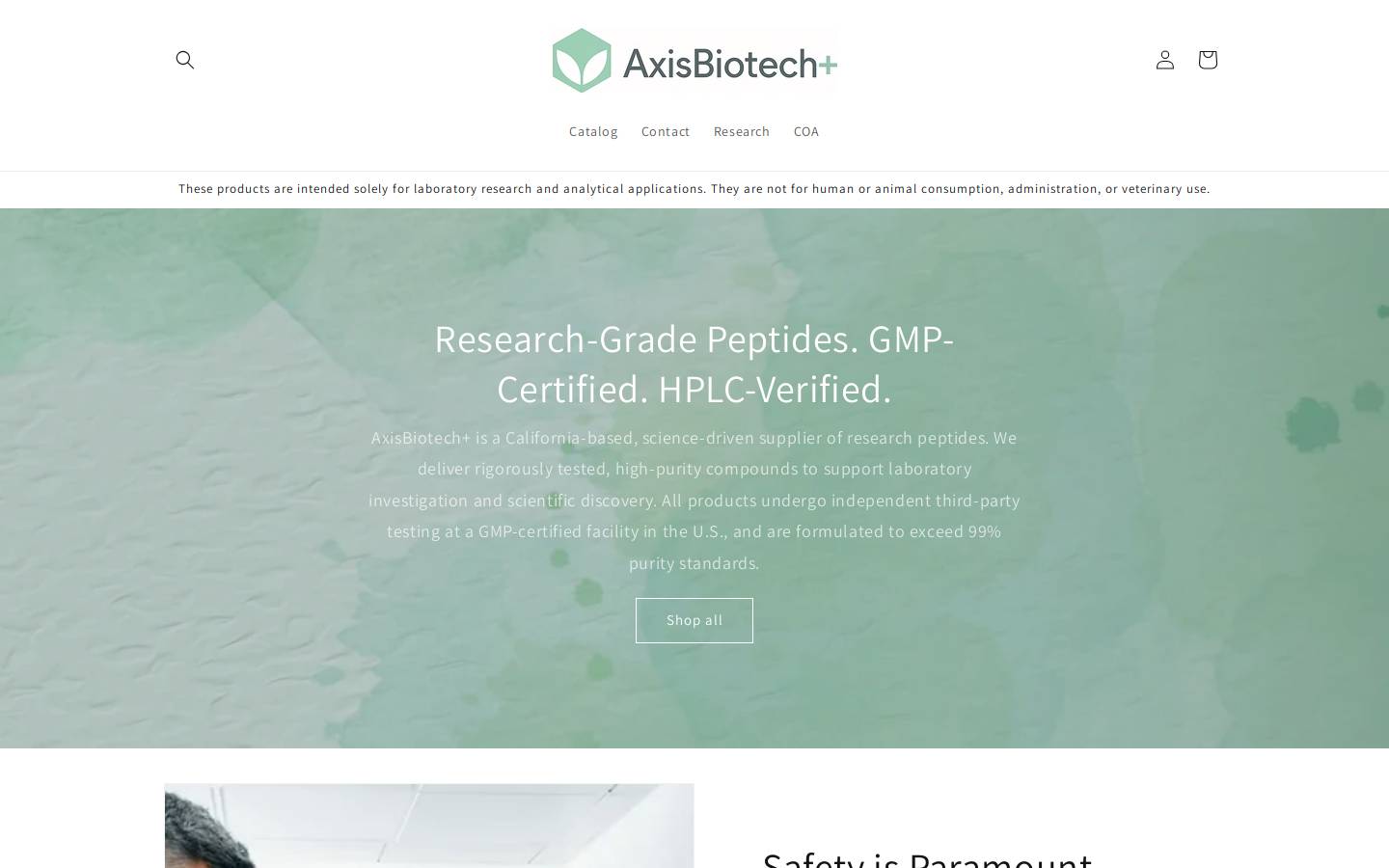 axisbiotech.com homepage screenshot