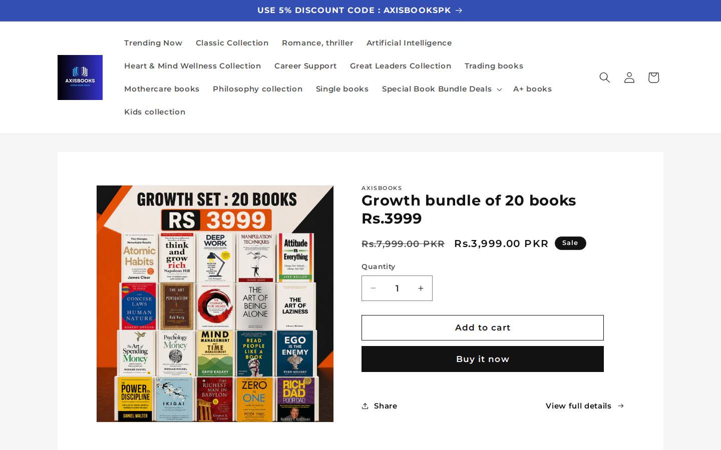 axisbookspk.com homepage screenshot