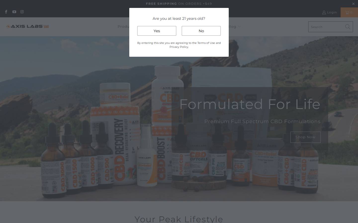axislabscbd.com homepage screenshot