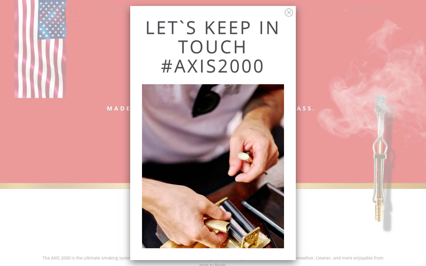 axissmoking.com homepage screenshot