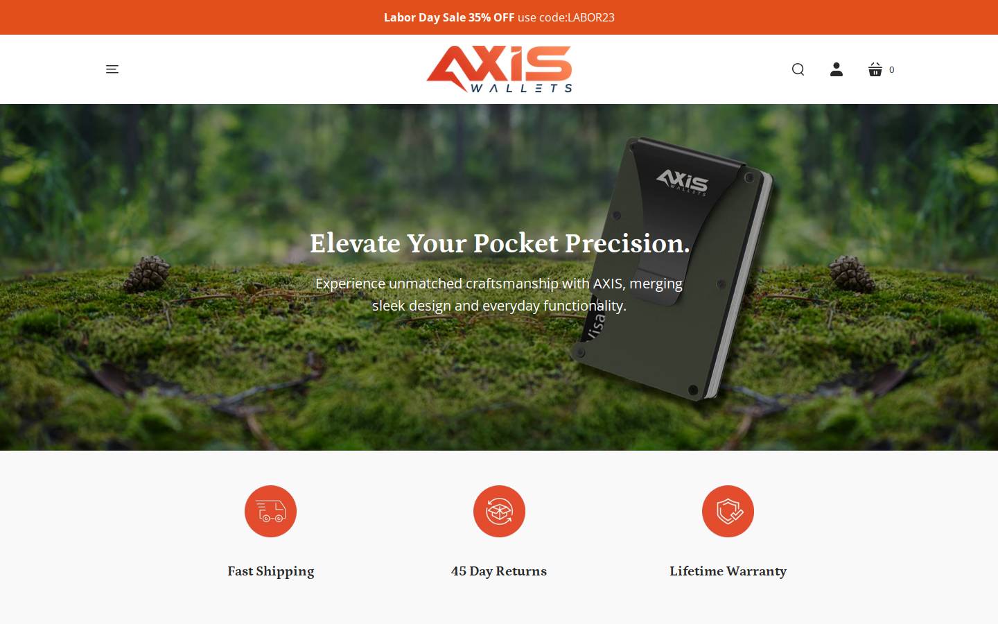 axiswallets.com homepage screenshot