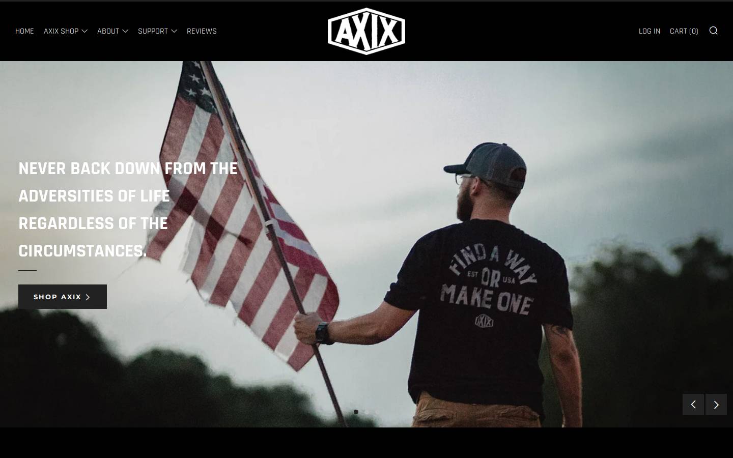 axixclothing.com homepage screenshot