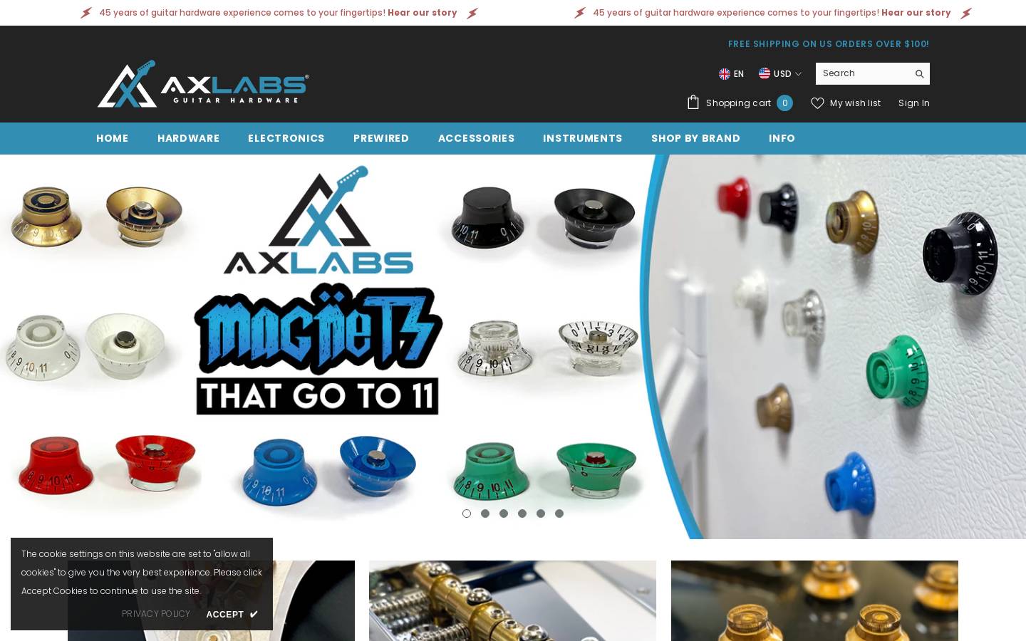axlabshardware.com homepage screenshot