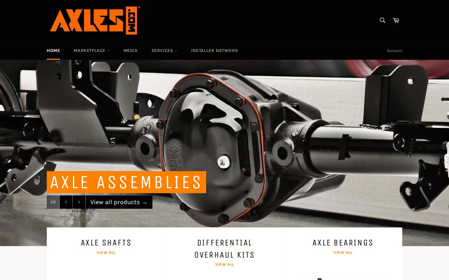 axles.com homepage screenshot