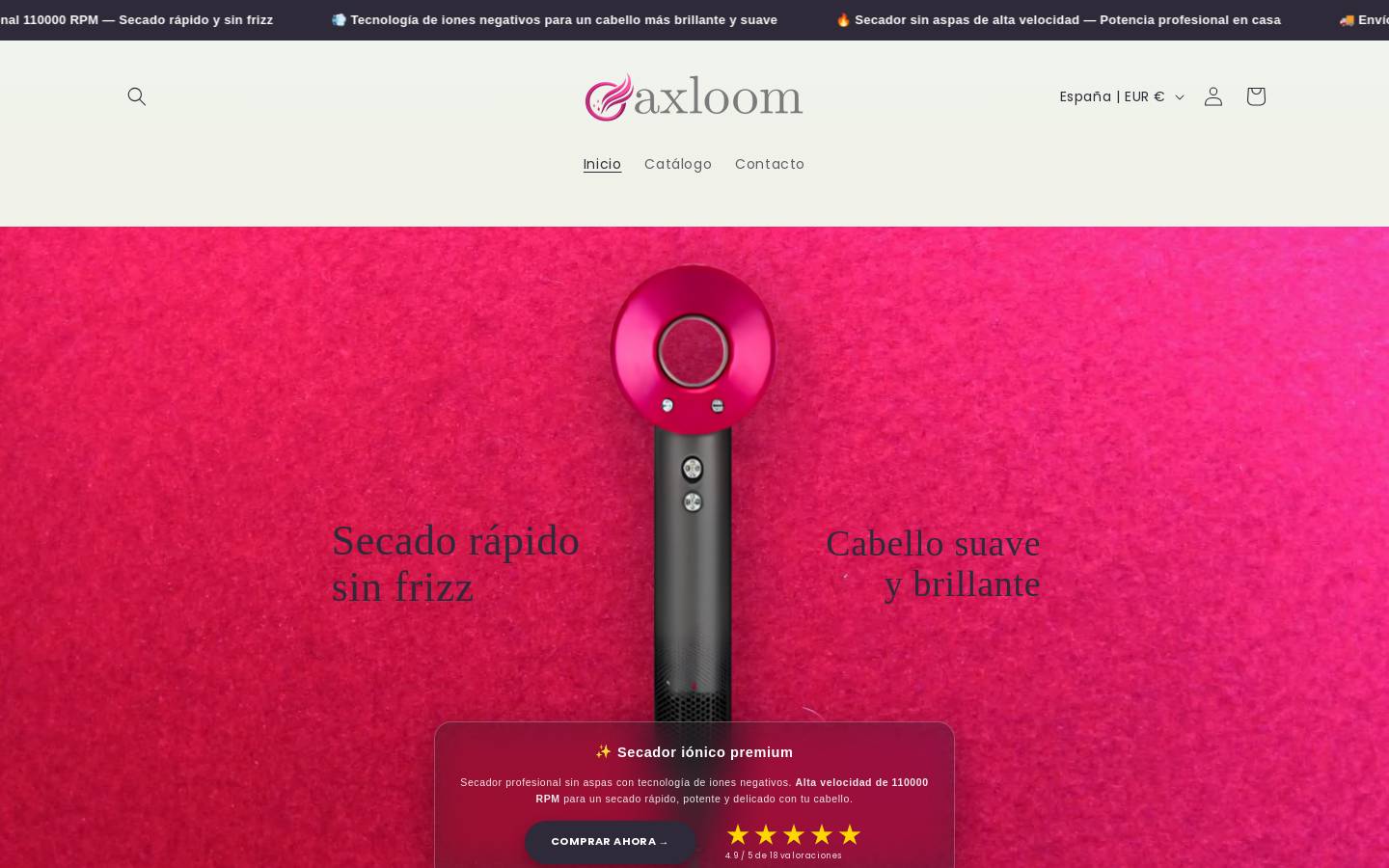 axloom.com homepage screenshot