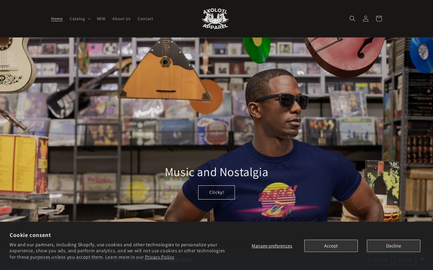 axolotlapparel.com homepage screenshot