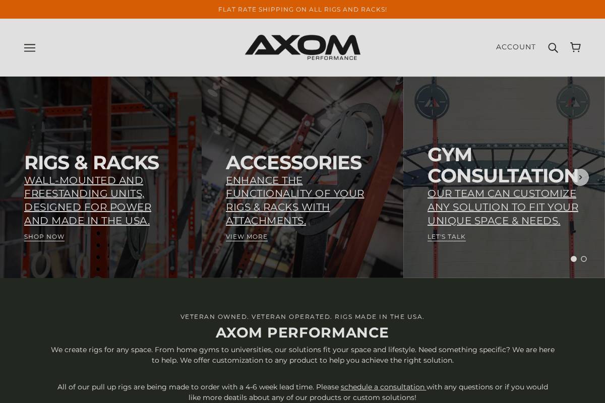 axomperformance.com homepage screenshot