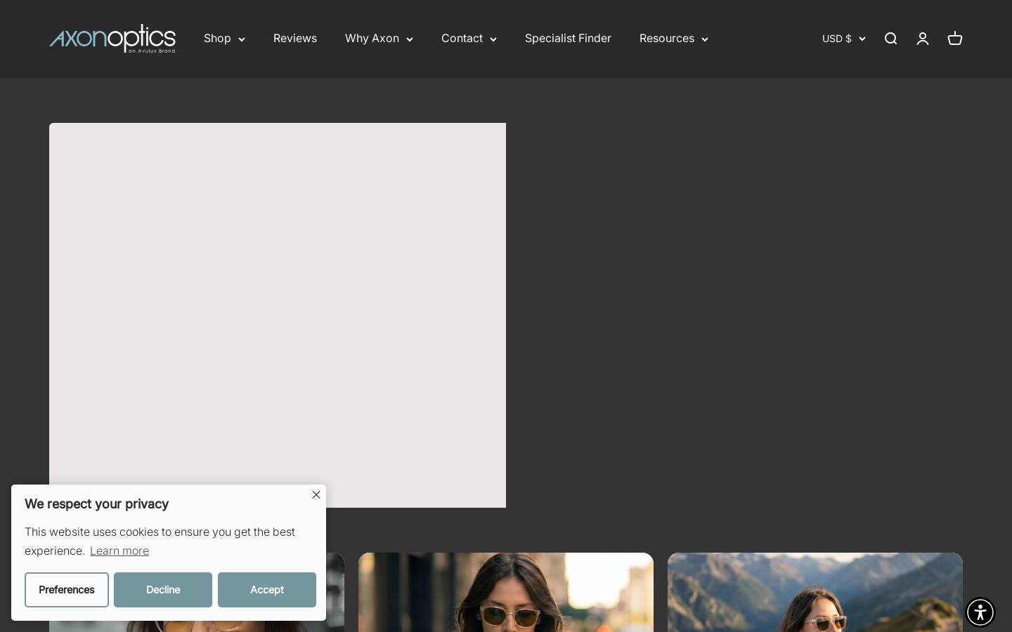 Axon Optics homepage screenshot