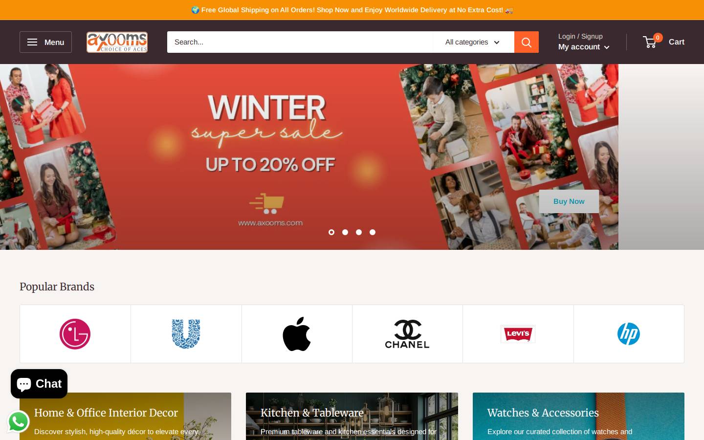 axooms.com homepage screenshot