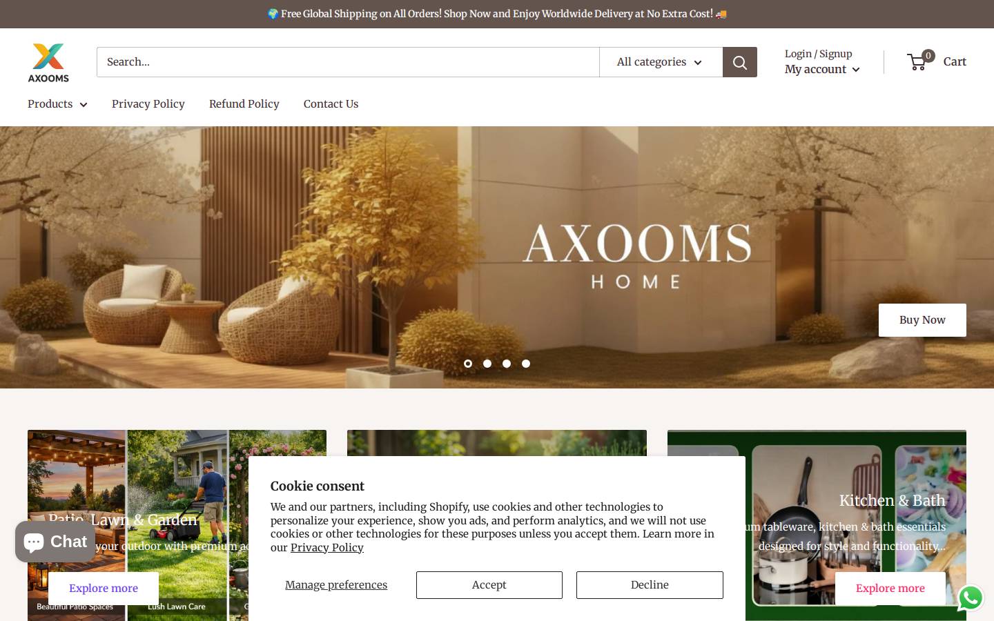 axoomshop.com homepage screenshot