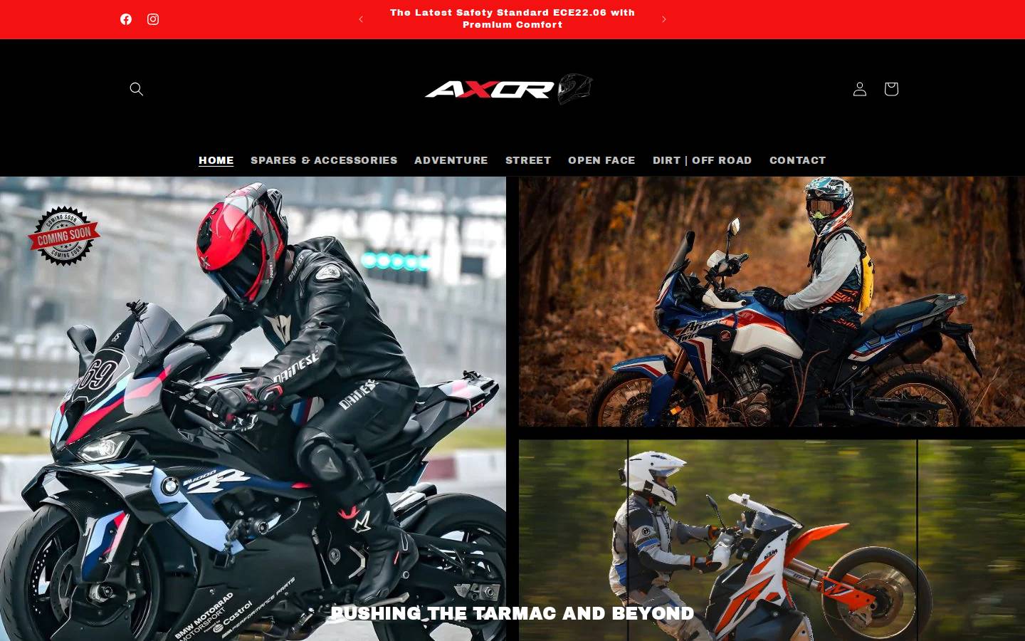 axorhelmets.co.za homepage screenshot