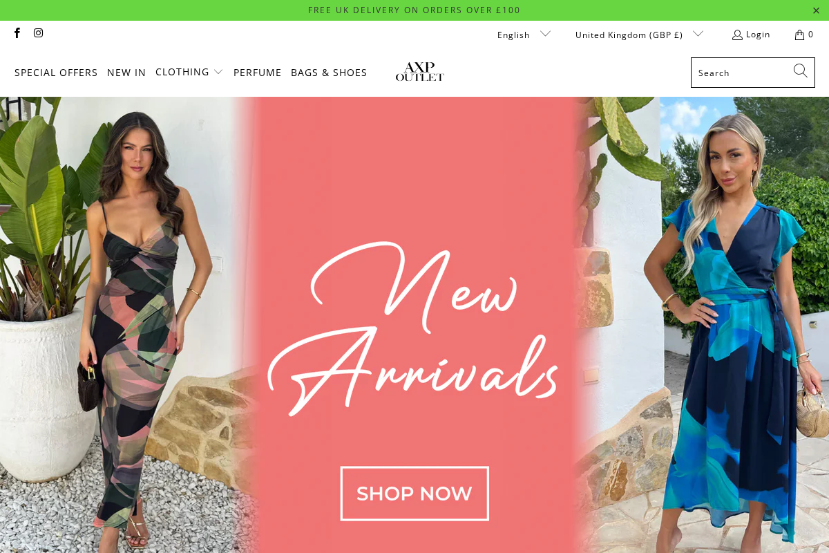 AXP OUTLET homepage screenshot