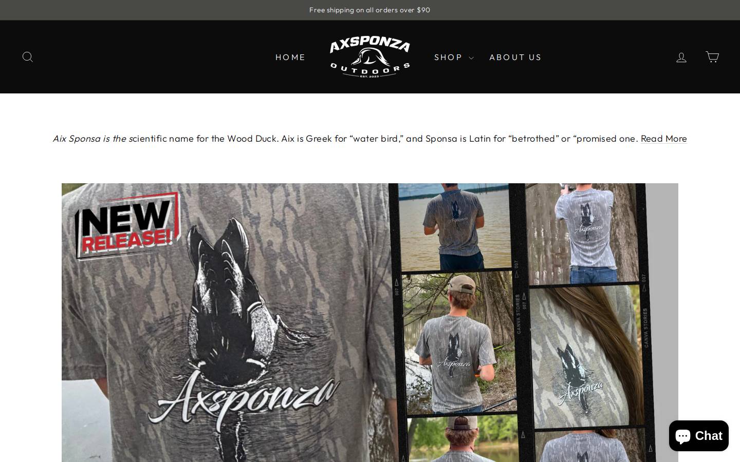 axsponza.com homepage screenshot