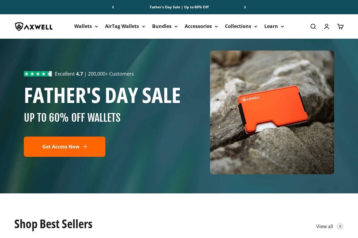 axwellwallet.com homepage screenshot
